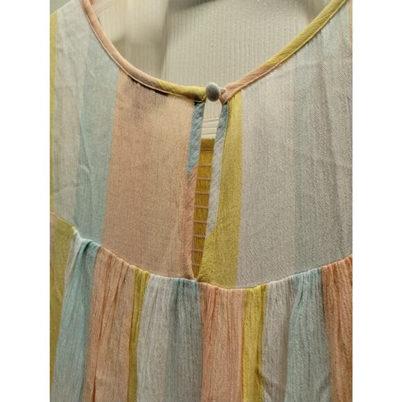 Torrid Women's Size 2X Multicolor Pastel Rainbow Striped Gauze Smocked Tank Top - Picture 5 of 7